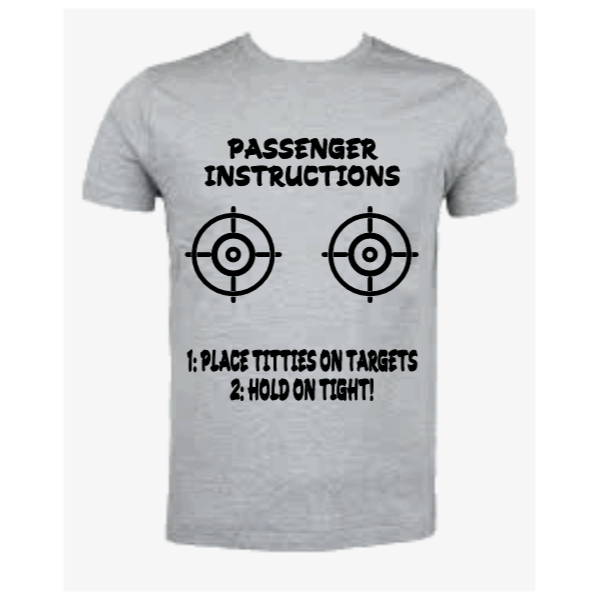 Passenger instructions (shirt back)